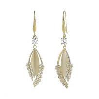 1/2 poros cirkonio lapelių akmenukų elegantiški kabliukai auskarai dirbtinio katės akių prabangūs moteriški auskarai 1pair auksinė
