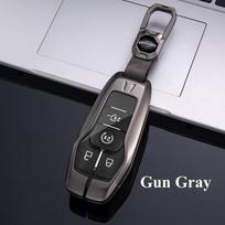 Naujo dizaino lydinio automobilio raktų dėklo pakabukas, skirtas Ford Fusion Mondeo Mustang F-150 Explorer Edge 2015 - 2018 Protector Shell Fob raktų pakabukui pilka spalva