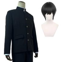 Anime Chainsaw Man Cosplay Kostiumas Denji Yoshida Hirofumi Juoda Mokyklinė Uniforma DK Helovinas Kalėdinė Dovana Cosplay L-(Full set+wig)