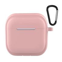 Apsauginis dėklas Airpods 4 -2024 Minkštas silikoninis ausinių dangtelis su nešiojimo segtuku for Airpods 4 rožinė