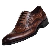 Vyriški laisvalaikio batai Brock Oxford retro krokodilo odos vyriški formalūs pavasariui ir rudeniui nauji 2024 metams 41 ruda