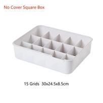 Grid Plastic Underwear Storage Box with Mark Closet Organizer Drawer for Underwear Socks Box Bra Organizer with Cover for Tidying Up Your HE07-0001-white-15grid&80*60*40cm dangaus mėlyna spalva