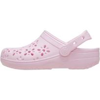 Crocs Classic Clog Floral Cutout Comfortable Breathable Lightweight Shock Absorption Low Top Sandals Kids sandals Pink 210943-6ZW 30-31