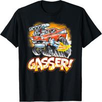 Hot Rod Gasser 57 Drag Racing Street Blown Car T-Shirt T-Shirt S juoda