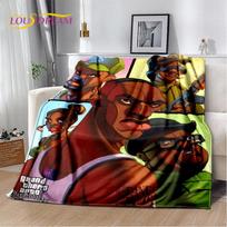 Grand Theft Auto GTA žaidimo žaidėjo minkštas pliušinis pledas, flanelinis pledas, mesti pledą svetainei, miegamajam, lovai, sofai, iškylai 75x90cm