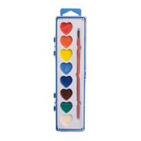 8 spalvų širdelės akvarelės dažų rinkinys, plaunami vandeniniai dažai su teptuku, Valentino dienos dovanos meno veiklai, tapybos vakarėliui, rankdarbiams 1pc Hearts