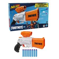 Hasbro Nerf Fortnite SR Hammer Action Manual Blaster with Detachable Scope and 8 Darts, 4-Dart Capacity, for Kids, Teens, and Adults, E9391, Authentic