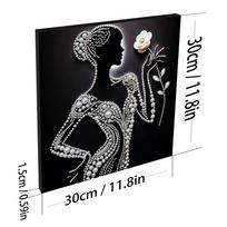 DIY Ladies Pearl Painting Art Kits 30x30cm Diamond Dots Paintings Picture Arts Craft with Frame for Adults Beginners Home Decor