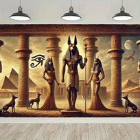 VIKAMA Senovės Egipto Anubio Šventyklos Gobelenas Sienos Kabinys Party Nuotraukų Fonas Svetainės Studijos Namų Dekoras Akcentinis Audinys 74x94cm(29x37in)