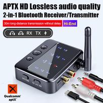 Dual Steam Bluetooth 6.0 Receiver Transmitter aptX HD/LL Low Latency 3.5mm AUX RCA Jack Wireless Audio Adapter For PC TV With RCA Cable juoda