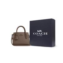 COACH ANDREA CARRYALL Rafinuotos veršio odos peties rankinė, kryžinė rankinė, rankinė Maža moteriška Rudo atspalvio Gift Box Set (Basic Set + Black Gift Box) gelsvai ruda