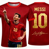Vyriški AI Messi 10 Futbolo Marškinėliai 2026 Vasaros Žvaigždės Spaudinys Gerbėjų Atminimo Paplūdimio Banglenčių Laisvalaikio Marškinėliai XXS brown