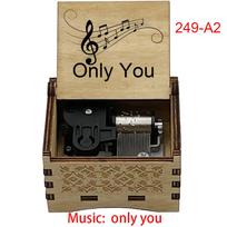 Only You Wooden Music Box 18 Note Wind up Movement Special Gift for Wife Husband Lover Girlfriend Birthday Valentine's Day (White,Small) balta