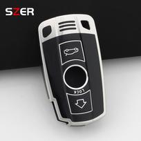 BMW E90 E60 E70 E87 3 5 6 Serijai M3 M5 X1 X5 X6 Z4 E71 E72 E88 E89 E91 E92 Madingas TPU automobilio raktų dėklas Dangtelis Apsauginis Raktų pakabukas gray