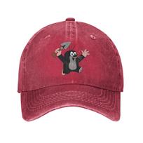 Vintažinės Kepuraitės su Snapeliu Krtek Mažasis Kurmis Unisex Moterims Nudėvėtos Džinsinės Snapback Kepuraitės Animacinis Lauko Visų Sezonų Kelioninės Minkštos Kepurės Adjustable