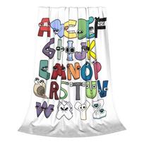Alphabet Lore English Cartoon Plush Blankets Villain Letter ABC Novelty Throw Blanket for Home 125*100cm Quilt Warm 75cmx90cm