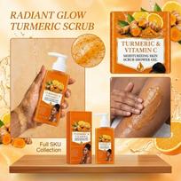 Turmeric Vitamin C Exfoliating Body Wash 120ml with Natural Extracts for Gentle Skin Cleansing and Renewal Suitable for Daily Use One Size geltona