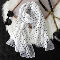 Women'S Chiffon Dot Scarf Shawl Versatile Sun Protection Decorative Scarves Luxury Elegant Lady One size