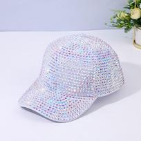 Trendy Full Diamond Handmade Design Baseball Cap Fashionable Sun Shading Duckbill Cap for Casual Wear Adult 56-58cm