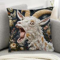Screaming Goat Cushion Covers Chair Living Room Pillowcase Cozy Zipper Sofa Pillow Covers Animal Bedroom Indoor Home Decor Peach skin 18*18(CM)-1Pcs