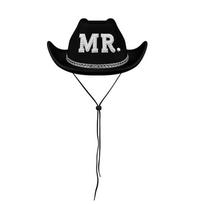 Mr & Mrs Rhinestone Letter Cowgirl Hats for Women Men Classic Western Felt Cowboy Caps Engagement Wedding Bridal Shower Present One Size juoda