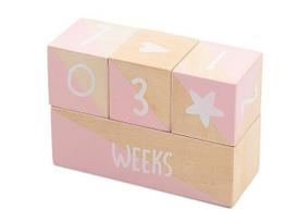 Jollein medinės kaladėlės Rose-beige