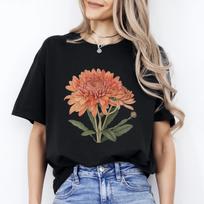 Chrizantema lover T-Shirt gift Aster flower Unisex tee Black Navy Dark Heather M