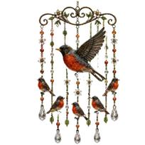 Stained Glass Hummingbird Wind Chime with Hanging Crystals and Floral Accents for Indoor Outdoor Home Garden Decor One Size