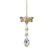 Crystal Butterfly Wind Chimes Rotating Colorful Sun Catcher Hanging Hollow Out Reflective Light Collection Pendant Outdoor