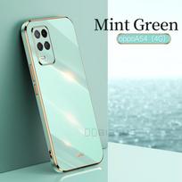 Luxury Plating Case For OPPO A54S A16 A16S A15S A53 A53S A15 A74 5G A54 A55 A96 A93 A94 A9 2020 Soft Silicone Funda Capa Coque OPPO A9 2020 mėtų žalios spalvos