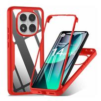360 Full Body Case For Poco X7 Pro X6 X5 X3 M7 M6 M5S F6 F7 C65 C71 Transparent Cover Protector Poco X5 raudona