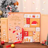 24Pcs Empty Christmas Advent Calendar Boxes DIY Refillable Christmas Blind Box 24 Days Advent Countdown Gifts Boxes Number Boxes 33.5x30.5x8cm geltona