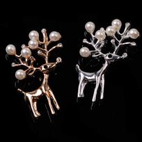 Engood 30Pcs Pearl Elk Rhinestone Button  Sewing Trim & Embellishments Craft Buckle DIY Handmade Wild Hair Jewelry Accessoriess