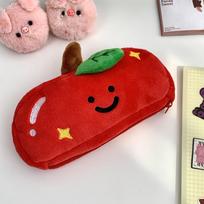 Red Apple Pencil Case/Makeup Bag/Portable Bag, Large Capacity Pen Case, Mark Pen Storage Bag, Perfect Back to School Gift raudona