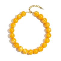 Candy Color Women Choker Round Clavicle Chain Elegant Beaded Necklace  Summer Style G