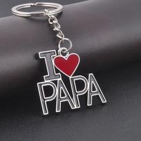 1vnt I Love Papa Creative Metalinis raktų pakabukas Raktų pakabukas Mielas šeimos Tėvo diena gray