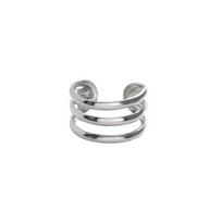 Simple 925 Sterling Silver 1PC Smooth Ear Cuffs Clip Earrings for Women No Piercing Fake Cartilage Earring S-E1353 gray