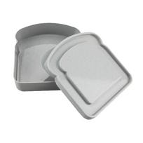 „Bento“ dėžutė su dangteliu, atspari drėgmei „Easy Clean Toast“ formos nešiojamas sumuštinių maisto laikymo dėklas šviesiai pilka spalva