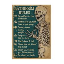 Tualetinis popierius Linksmos citatos Skeletas Plakatas Sienos Meno drobė Spausdinti Nordic Vintage Painting Vonios kambarys Vonios kambarys 21cm×30cm NoFrame