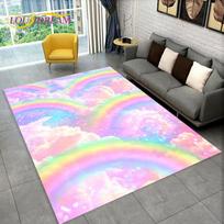 Iliuzija Vaivorykštės Chromatinė Spalva Plotinis Kilimas, Kilimas Namams Svetainei Miegamajam Sofa Durų Kilimėlis Dekoravimas, Vaikams Neslystantis Grindų Kilimėlis 3D 40cm x 60cm