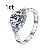 D spalvos 1/2CT moissanite žiedas sužadėtuvių deimantinis žiedas vestuvinis žiedas dovana merginai snaigė s925 sidabrinis žiedas 9