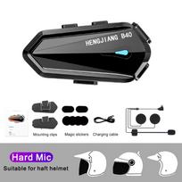 B40 motociklo šalmo laisvų rankų įranga 1600 mAh ilgaamžė HIFI stereofoninis valdymas balsu Bluetooth laisvų rankų įranga IPX7 vandeniui atspari aplinkos šviesa, skirta Moto Interphone Hard Mic juoda