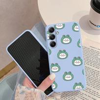 Cute Frog Patterned Soft Silicone Case For Samsung M35 A55 Xiaomi Redmi Note Poco C65 iPhone Huawei Honor Realme Camera Protective Shockproof Cover Realme 12x rožinė