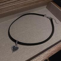 Classic Gothic Black Leather Choker Torques Heart Pendant Necklaces For Women Elegent Fashion Jewelry Valentine's Gifts juoda
