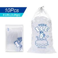 Clear Printed Design Heavy Duty Ice Bag Large Capacity Drawstring Design A