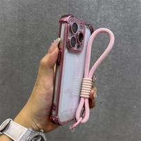 Skirta Infinix Note 50S 50X 50 40 Pro Plus 30 Smart 8 Pro Plus HD 7 6 5 2020 2021 Padengtas Rėmelis Dėklas Su Dirželiu Virve Minkštas Dangtelis Smart 8 Pro rožinė