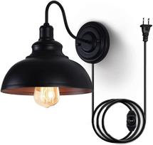 Lightess Retro Sieninis Šviestuvas, Kištukinis, Pritemdomas, Skandinaviško Stiliaus, Industrinis Sieninis Šviestuvas, Montavimas Nereikalingas, Įjungiklis Įtrauktas,