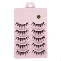 False Eyelashes Lightweight Fake Anime Lashes Faux Eyelash D curliness Thick Messy 5 Pairs for K-5 Pairs