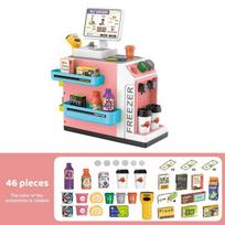Kasos aparatas žaislas, elektrinės kavos aparato imitacija, vaidmenų žaidimų rinkinys, vaikams, skaičiuotuvas, miniatiūriniai maisto žaislai mergaitėms, dovanos pink