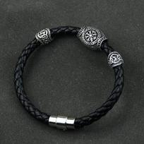 Vyriška slavų Kolovrat vikingų apyrankė Norse Vegvisir Odino simbolis apyrankė pagoniški papuošalai vikingų runos kompasas 19cm
